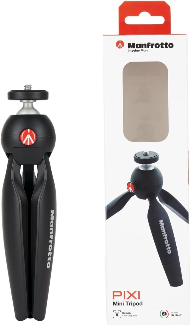 Manfrotto PIXI Mini Aluminum Table Top Tripod, Black - Image 4